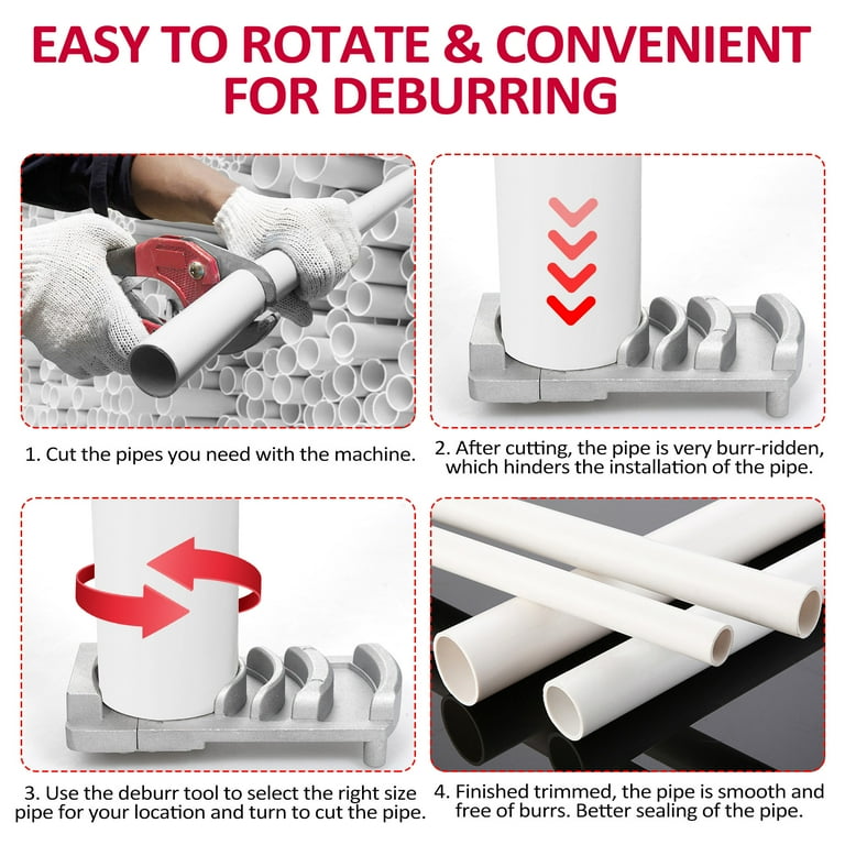 Fancemot Deburring Tool For Plastic Pipe, PVC Deburring Tool, 1-1/4 To