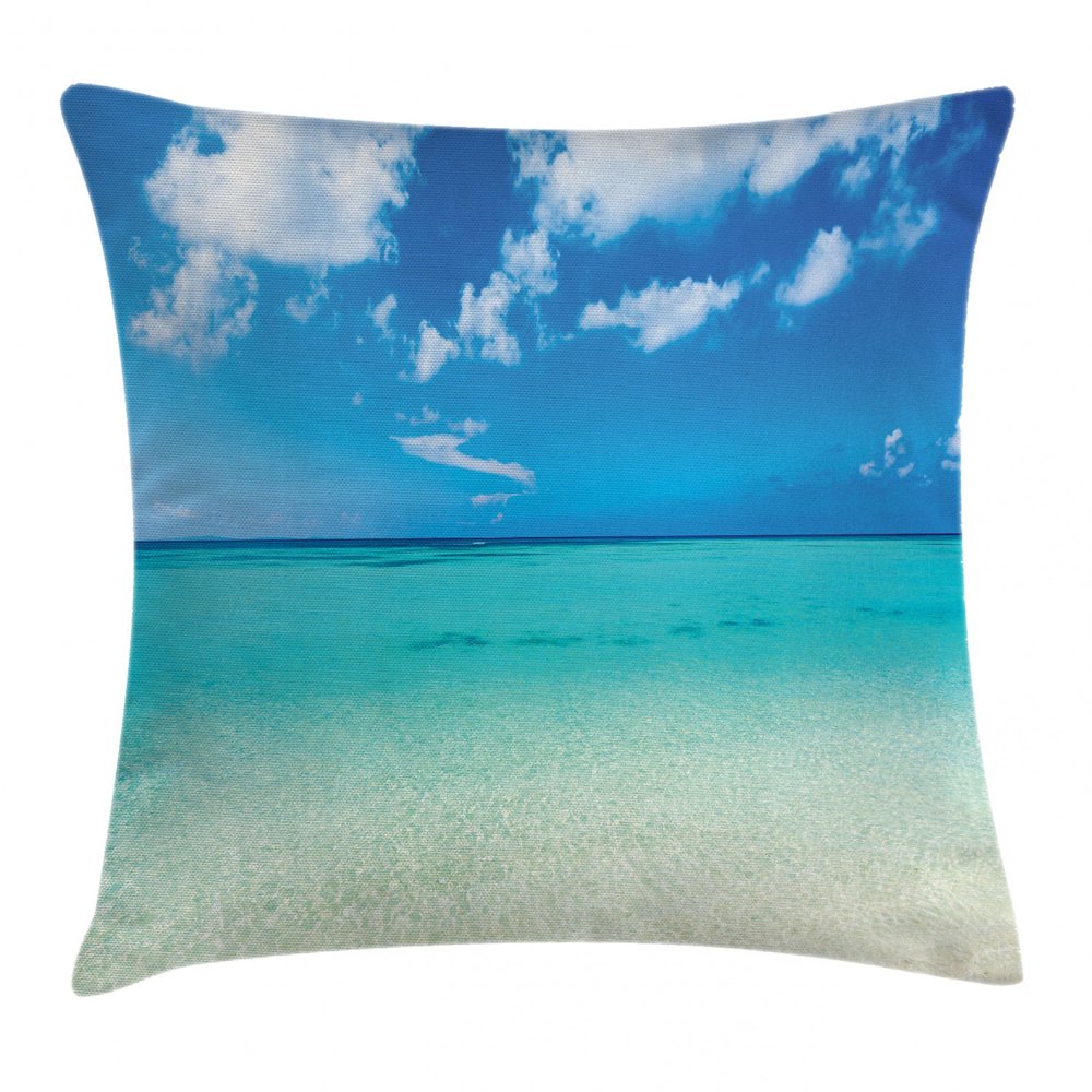 Tropical Throw Pillow Cushion Cover, Paradise Ocean Dreamy Sea Vacation