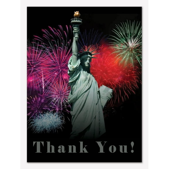 Small World Greetings Liberty Lights Thank You Cards 12 Count - Blank Inside with White Envelopes - A2 Size 5.5" x 4.25" - Friends, Family, Coworkers, Clients, and More