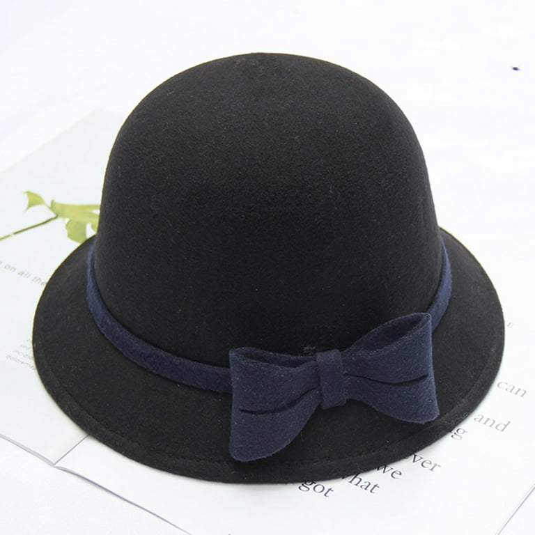 ZHAGHMIN Women'S Hats With Brim Women'S Autumn And Winter Bow Knot Round  Top Casual Fisherman'S Basin Cap Small Bowler Hat Hat Gentlemen Bucket Hat