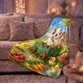 thumbnail image 6 of Cute young animal Goat Flower Wagon Farm Scene Ducklings, Festive Holiday Scene, Warm Flannel Blanket for Ranch House and Living Room, Horse Lovers Housewarming Gift, Rustic Home Decor, 6 of 9