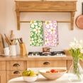 thumbnail image 2 of Abstract Boho Floral Kitchen Towels Set of 2, Maximalist Colorful Flower Hand Towels for Bathroom Decor, Mid Century Modern Dish Tea Towels for Kitchen Decor, 16x24 Inch, 2 of 6