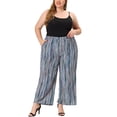 thumbnail image 2 of Pantalón De Salón De PierAncPaMujer, TalGrande, Estilo Boho Palazzo Azul 2X, 2 of 6