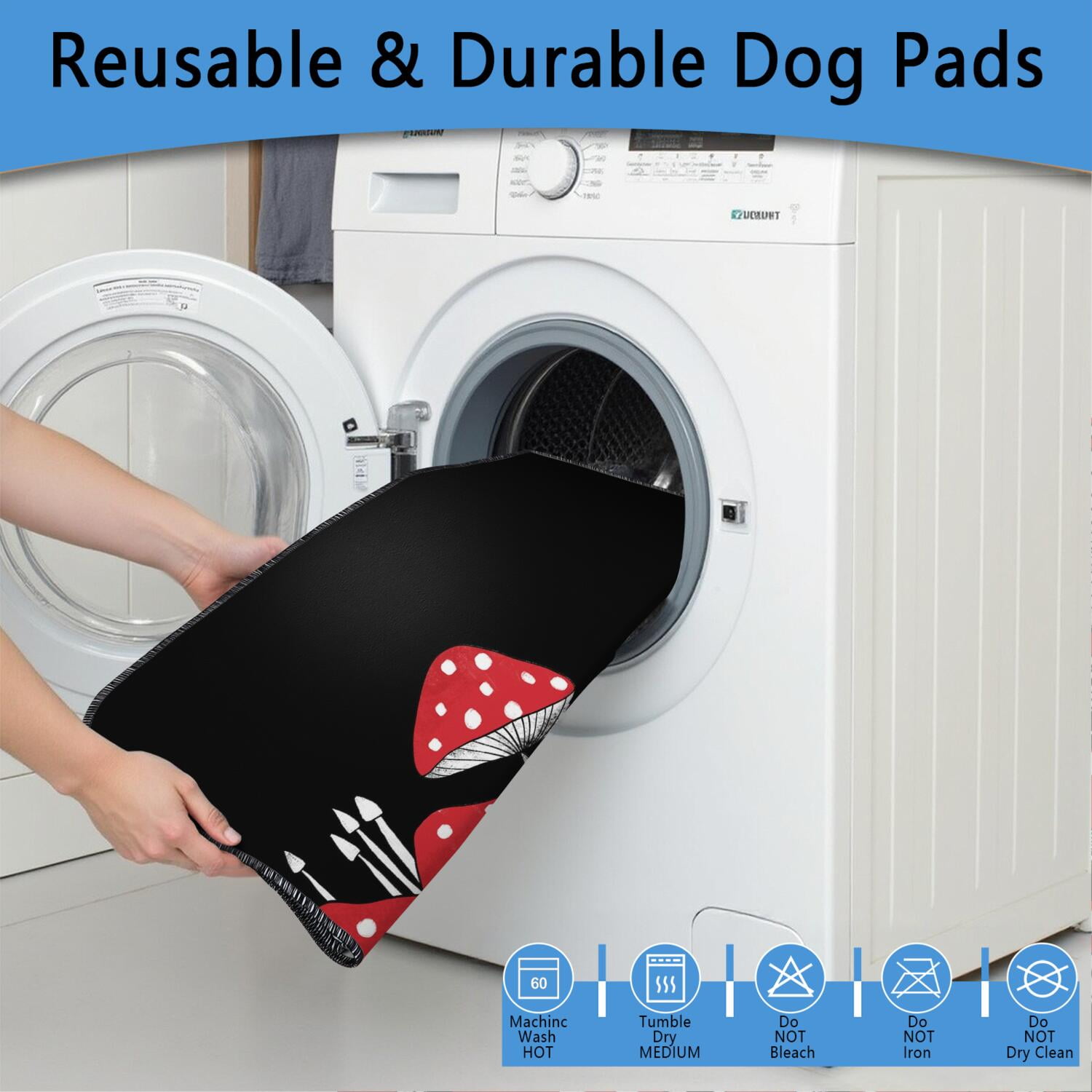 Washable Reusable Pee Pads for Dogs with Leaf Motifs, Absorbent Mat Featuring Non-Move Bottom for Puppy Training Indoors (Plant patterns, 48"x48")