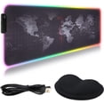 thumbnail image 1 of VEGCOO RGB Led Gaming Mouse Pad with Wrist Rest Gel Support, Mouse mat Extended for Computer PC Laptop, Waterproof Office Desktop Mat with Anti-Slip Base(Map), 1 of 6