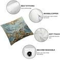 thumbnail image 6 of Shiartex Euro Set of 2 Throw Pillow Covers for Living Room Couch Bed, Navy Blue and White Patchwork with Gold Leather, Luxury Modern Home Decor, Accent Cushion Case White, 6 of 7
