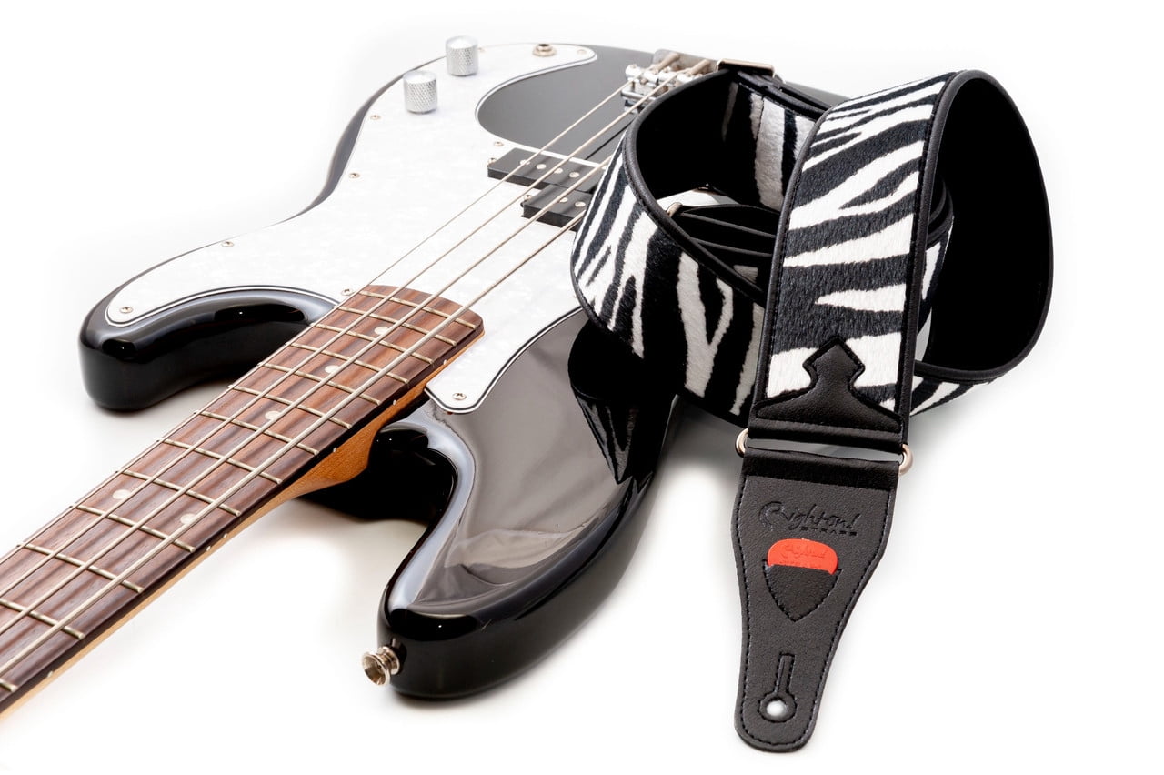 RightOn! Straps Zebra Guitar Strap – Vegan Faux Leather Design