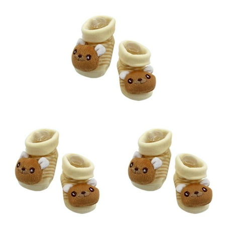 

3pcs 0-6 Month Unisex Children Cute Cartoon Style Newborn Baby Kids Infant Breathable Doll Socks