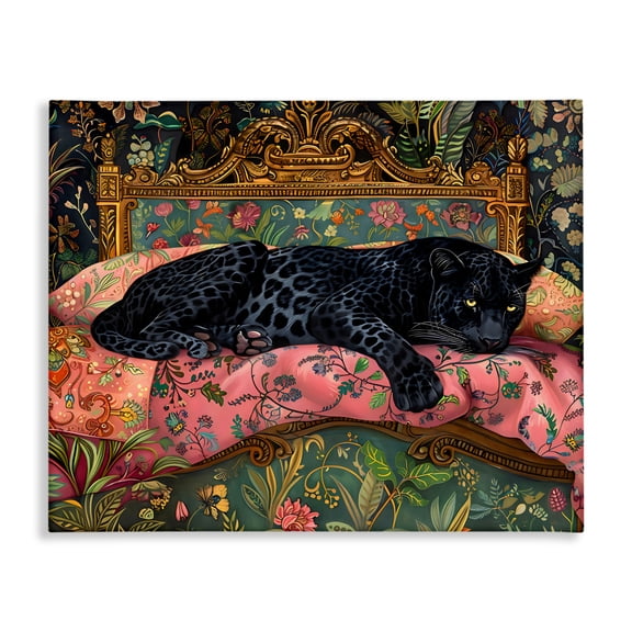 Stupell Industries Leopard Lounge on Ornate Textiles Canvas Wall Art, design by Creative Studio, 36 x 48