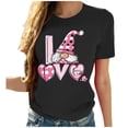 thumbnail image 4 of Summer Weekly Deal kttectoa Valentines Day Shirts Women Basic Tees Going Out Tops LOVE Graphic Tops Round Neck Short Sleeve Blouse for Womens Trendy Go Shopping, 4 of 4