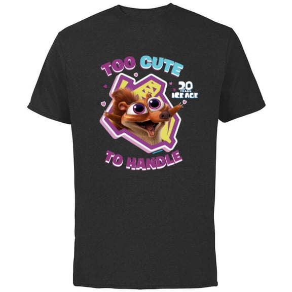 Ice Age Scrat Too Cute to Handle 20 Years Anniversary - Short Sleeve Cotton T-Shirt for Adults - Customized-Black