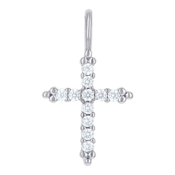 925 Sterling Silver Womens Cubic Zirconia Cross Religious Charm Pendant Necklace 19.4x11.2mm Wide Pendant for Women