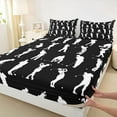 thumbnail image 3 of Castle Fairy Boys Girls Sport Golf Full Size Sheets 4-Piece,Ball Gamer Breathable Bed Sheets,Black White Lightweight Sheet Sets,Luxury Bedroom Decor, 3 of 7
