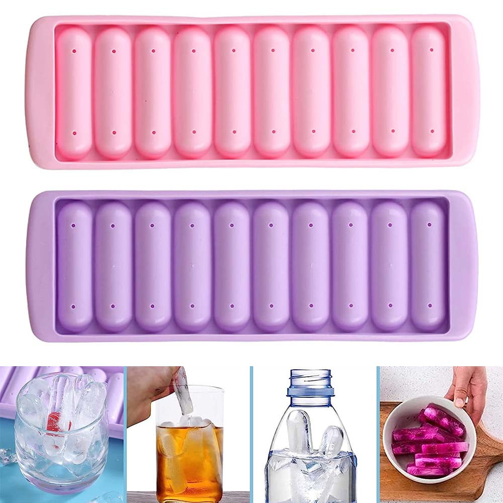 2 PACK Silicone Water Bottle Ice Cube Stick Tray