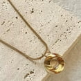 thumbnail image 7 of Stainless Steel Hammered Waved Twist Circle Open Karma Wedding Statement Pendant Necklace, 7 of 7