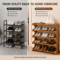 thumbnail image 6 of MEHOOM 5 Tier Bamboo Shoe Rack Organizer for Closet, Entryway, Dorm, Garage, Sturdy Shoe Storage Shelf, 28"x11"x27" (Natural), 6 of 11