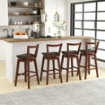 thumbnail image 6 of Costway Swivel Counter Height Bar Stool Set of 4 26'' Upholstered PU Leather Kitchen, 6 of 10