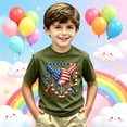 thumbnail image 2 of Tisuna Boys Baseball T Shirts Kids Short Sleeve Graphic Print Crew Neck Tops Breathable Teen Boys Outdoor Play Tee Shirts Size 2-3 Years Army Green, 2 of 4