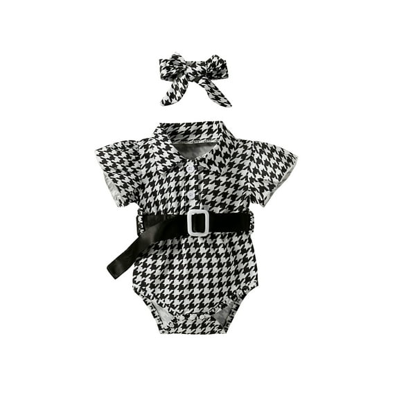 Bagilaanoe Summer Newborn Baby Girl Jumpsuit Set M 6M 12M 18M 24M Print Casual Fly-sleeve Rompers with Belt and Headband