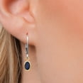 thumbnail image 3 of Gem Stone King 14K Two Tone Gold Blue Sapphire Earrings for Women | 1.10 Cttw | Gemstone September Birthstone | Oval 6X4MM, 3 of 6
