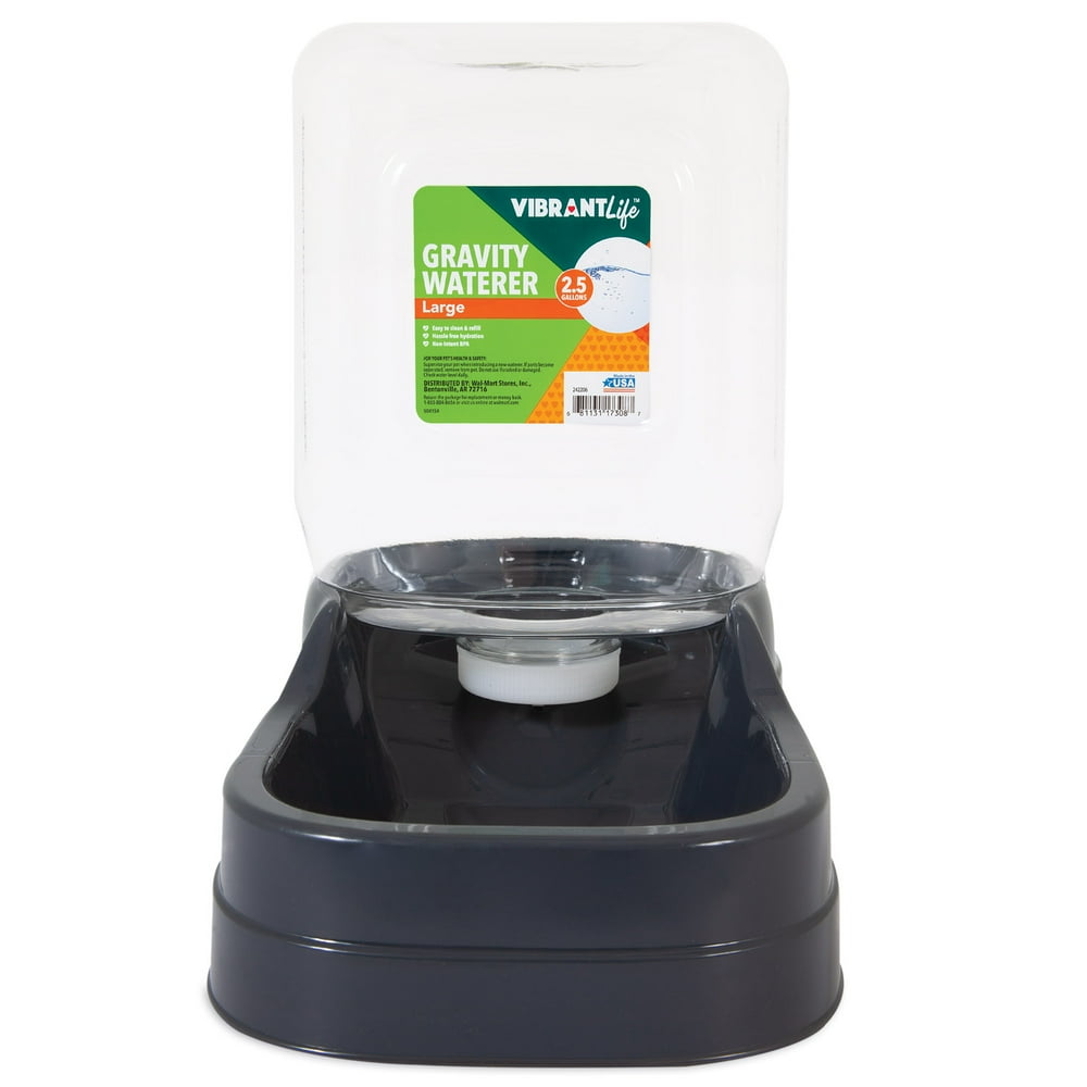 Vibrant Life Gravity Pet Waterer, Large, 2.5 Gallons