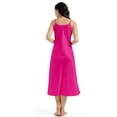 thumbnail image 4 of Women Satin Nightgown Silk Chemise Mini Slips V Neck Negligee Sleepwear with Adjustable Straps Hot Pink XXL, 4 of 6
