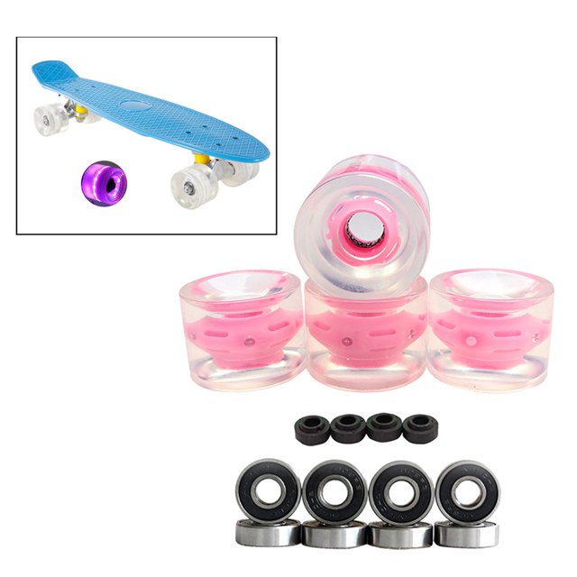 Ruedas de Monopatín Perfecl Iluminadas de 70 mm 78A Rosa 4 Piezas