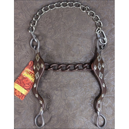 Ah391 Hilason Antique Brown Roping Horse Bit Chain Mouth W/Rubber Washers