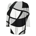 thumbnail image 5 of Jsaierl 3/4 Length Sleeve Womens Tops Casual V Neck Shirts Trendy Graphic Petite Blouses Classic Loose Fit Tunic Top S-3XL, 5 of 6