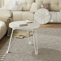 COM1950s Coffee Tables for Living Room,Round Coffee Table,Foldable Small Table Movable Small Round Table Foldable Small Coffee Table Small Dining Table Suitable for Use Beside To the Sofa