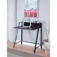 Mainstays Mid Century Writing Desk with USB Charging, Espresso Finish