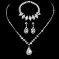 thumbnail image 2 of Bride Crystal Necklace Earrings Set Bridal Wedding Jewelry Sets Rhinestone Choker Necklace Prom Costume Jewelry Set for Women and Brides, 2 of 4
