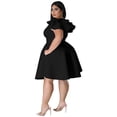 thumbnail image 3 of AURA Plus Size Ruffle Sleeve Maxi Swing Dress Solid Color Summer Casual Street Style, 3 of 8