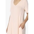 thumbnail image 5 of TheMogan Women's S~3X Soft Jersey Oversized V-Neck Short Sleeve Maxi Dress W Pocket, 5 of 6