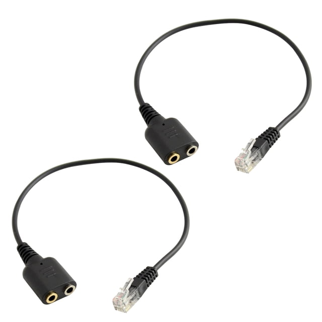 2x RJ9 Modular Plug To Dual Jack De 3,5 Mm Para Auriculares De PC Analógicos Para Teléfonos De Escritorio Sunnimix Enchufe dual de 3