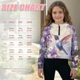 thumbnail image 7 of Xoenoiee Hummingbird Daisy Lavender Print Girls Half Zip Hoodie Oversized Sweatshirts Long Sleeve Fleece Trendy Cropped Pullover Workout Warm Tops with Pocket, 7-8 Years, 7 of 7