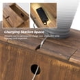 thumbnail image 4 of Wooden End Table with Charging Station Space 2 Drawers Table Living Room Walnut, 4 of 7