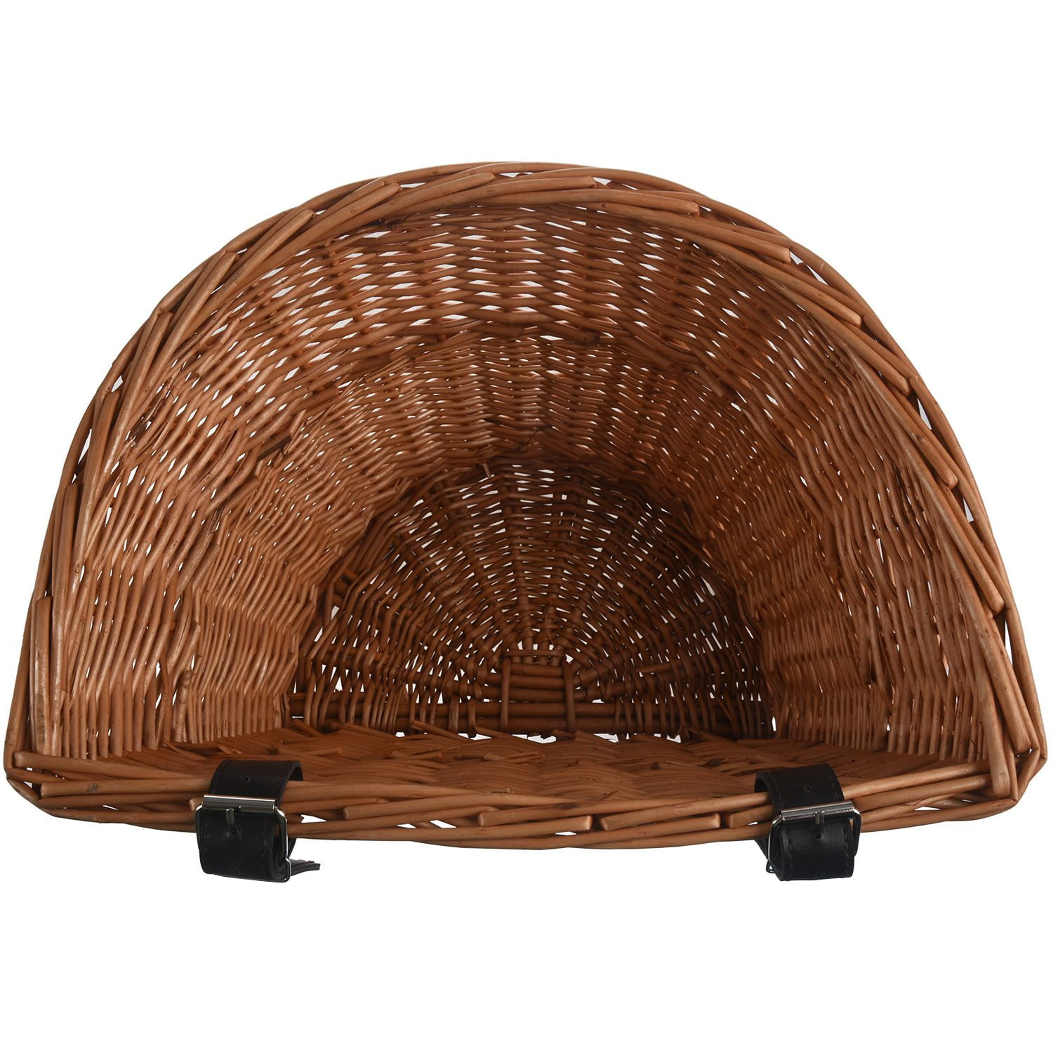 Mefeny Retro Handmade Wicker Bicycle Front Basket with Leather Straps