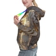 thumbnail image 2 of Uemuo Golden White Tiger Pattern Women's Hoodie with Eye-catching Drawstrings- Casual Pullover Hoodie with Kangaroo Pocket, Stylish Hooded Sweatshirt-Large, 2 of 7