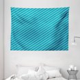 thumbnail image 1 of Geometric Tapestry, Diagonal Striped Pattern Mediterranean Cruise Colors Ocean Travel Adventure, Wall Hanging for Bedroom Living Room Dorm Decor, 80W X 60L Inches, Light Blue Teal, by Ambesonne, 1 of 2