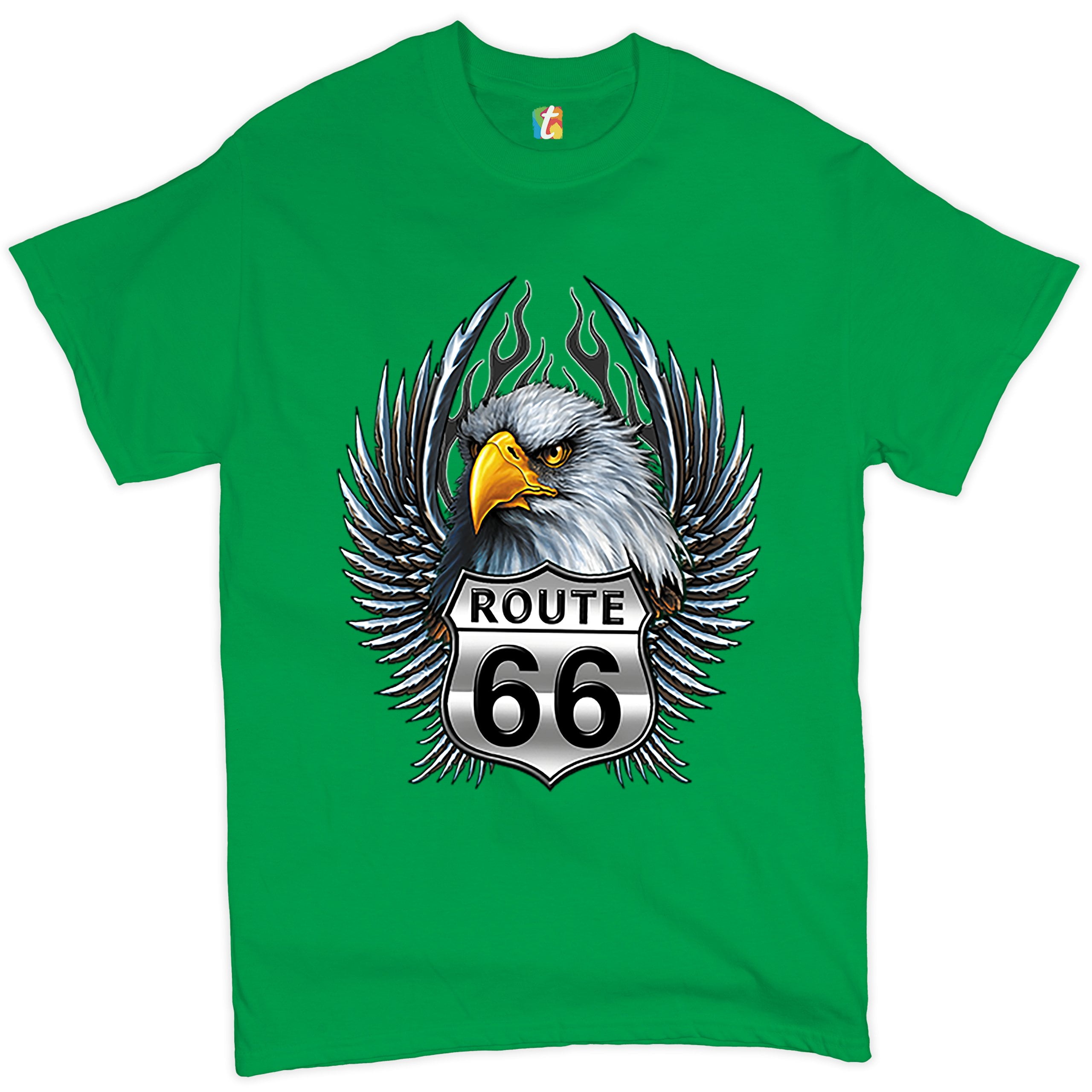 Tee Hunt Bald Eagle Route 66 Road Sign T Shirt Live To Ride Born To Be tee-hunt-bald-eagle-route-66-road-sign-t-shirt-live-to-ride-born-to-be
