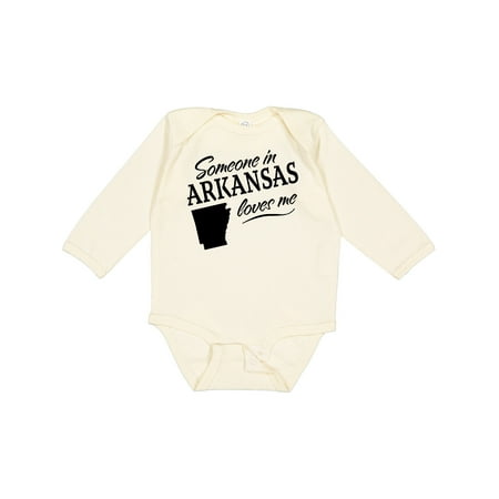 

Inktastic Someone in Arkansas Loves Me Gift Baby Boy or Baby Girl Long Sleeve Bodysuit