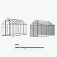 thumbnail image 6 of Patiokingdom 6x12ft Large Walk-in Greenhouse, Polycarbonate Panels with Aluminum Frame, Outdoor Garden Plant Greenhouse for Seeds & Herbs, Sturdy Stable Reinforced Structure, Easy Assembly, 6 of 8