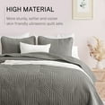 thumbnail image 4 of Exclusivo Mezcla Ultrasonic King Quilt Bedding Set, Lightweight Grey Bedspreads Soft Modern Geometric Coverlet Set for All Seasons (1 Quilt and 2 Pillow Shams), 4 of 7