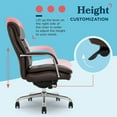 thumbnail image 5 of La-Z-Boy Sonata Executive MidBack Office Chair Bonded Leather Brown and Chrome, 5 of 8