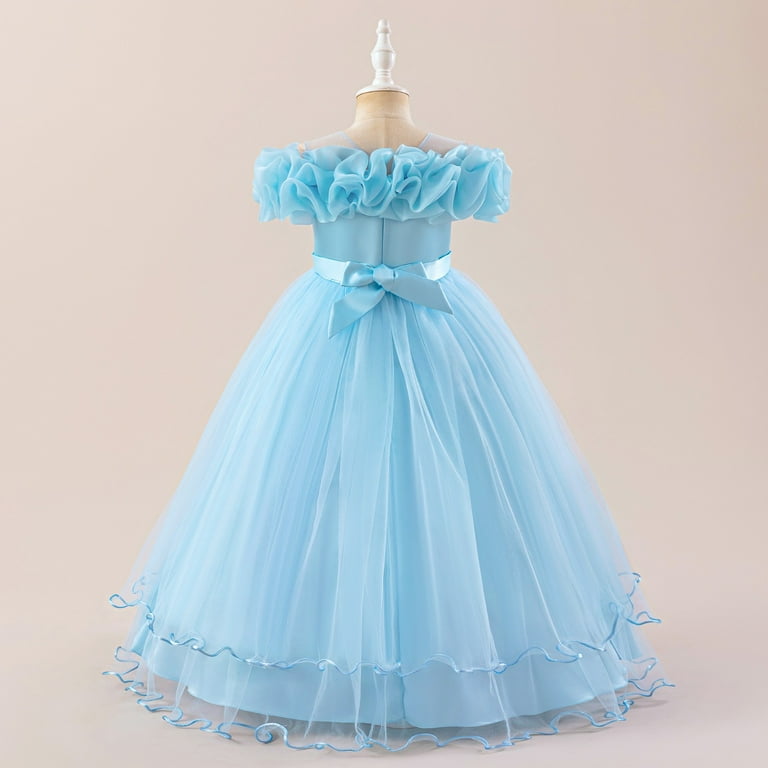 Flower Girls Tulle Dress - Cute Bow Tutu Dresses Bridesmaid Pageant Gown  Birthday Party Dress - Walmart.com