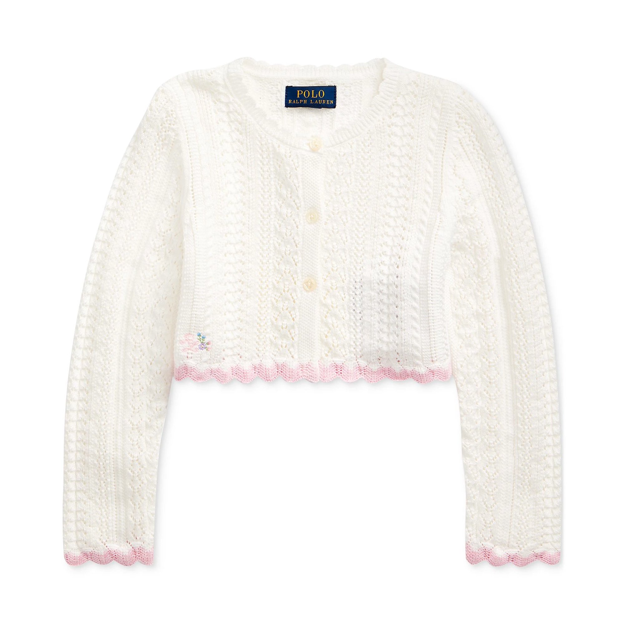 Polo Ralph Lauren TROPHY CREAM Little Girls Cropped Cotton Cardigan, US 5 -  Walmart.com