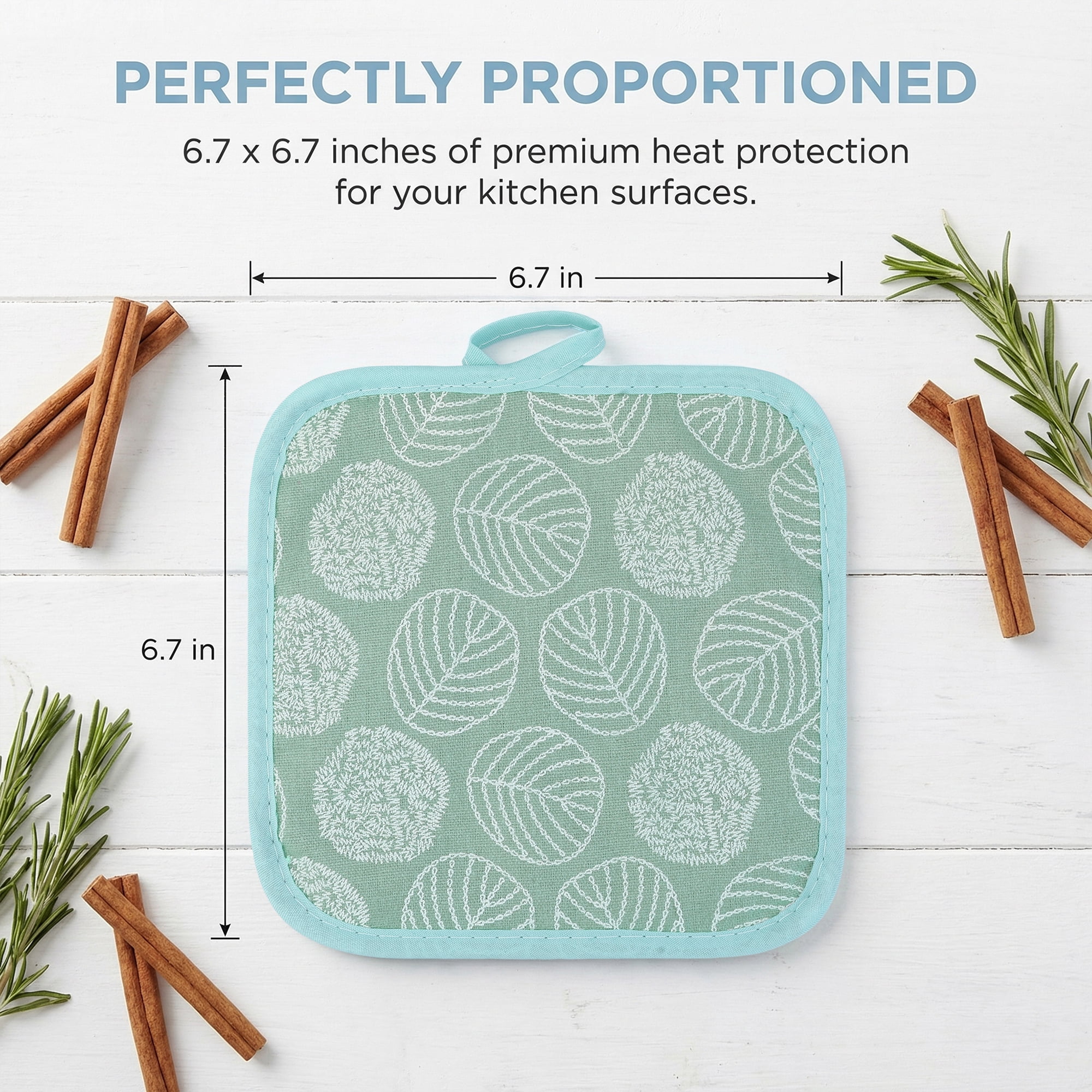 Unique Bargains Pot Holders Heat Resistant Non Slip Hot Pads for Kitchen Baking Green 4Pcs