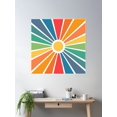 thumbnail image 2 of Sunny Retro Rainbow Poster Wall Art, Modern Wall Decor For Living Room Bedroom, 16x16 UNFRAMED, 2 of 3