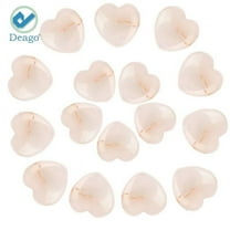Deago 10pcs Natural Healing Crystal Quartz Heart Love Worry Stones Set Bulk Polished Pocket Palm Thumb Gemstones Chakra Reiki Balancing (Pink, 0.8in)
